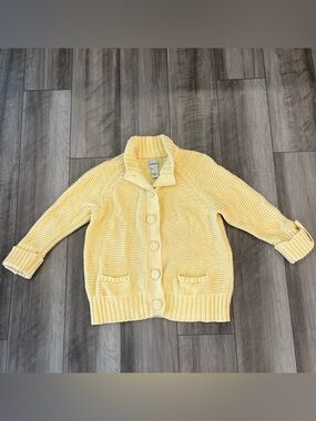 Chico's Yellow Knit Button-Up Cardigan Sweater
